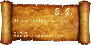 Bitner Gilberta névjegykártya